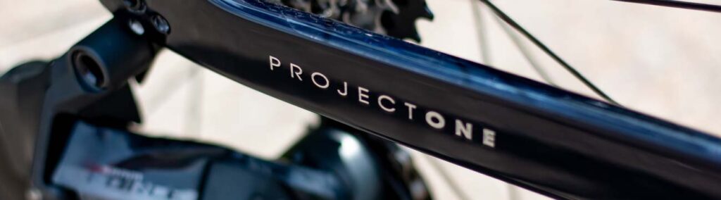 The Project One logo on the chainstay