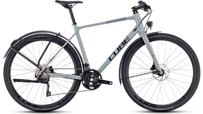 Cube Nulane Pro FE fitness bike in gray.