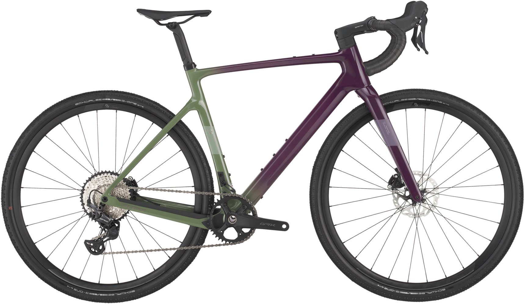 Scott Addict Gravel 40 olivine green / blackberry purple 2025 - Gravel bike