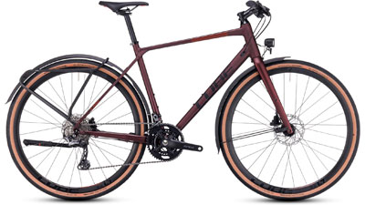 Cube Nulane Race FE fitness bike in red.