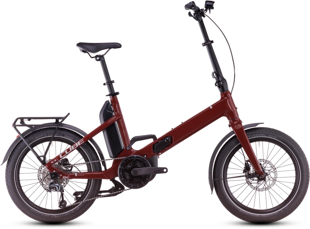 Cube Fold Hybrid 500 merlotred n reflex 2025 - E-Bike Folding Bike