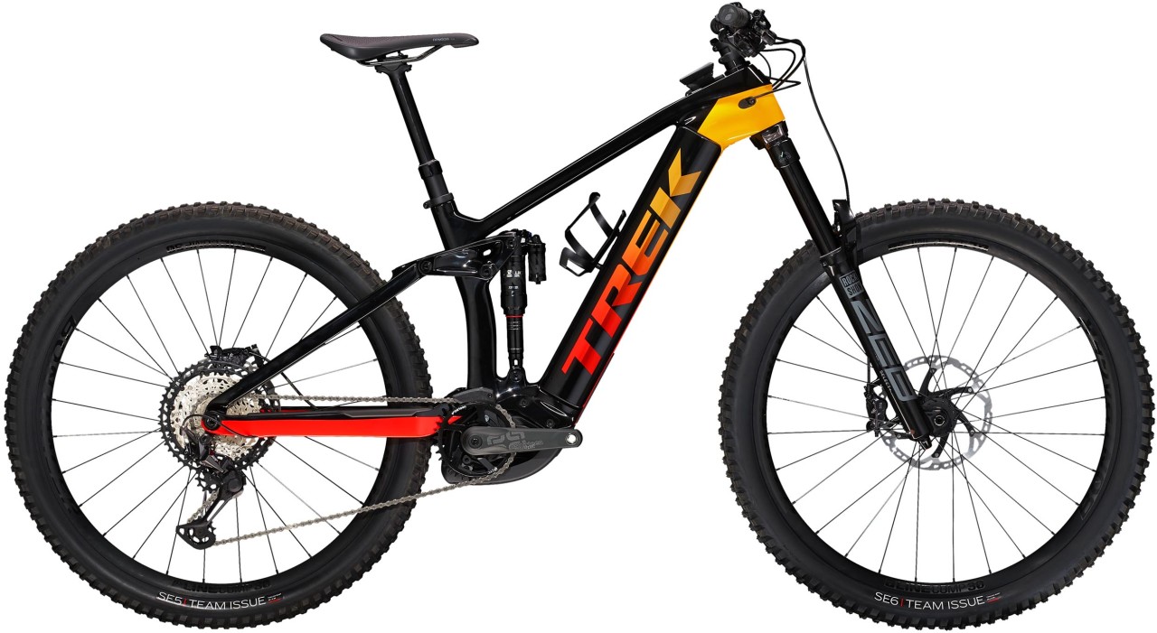 black and red trek mountain bike