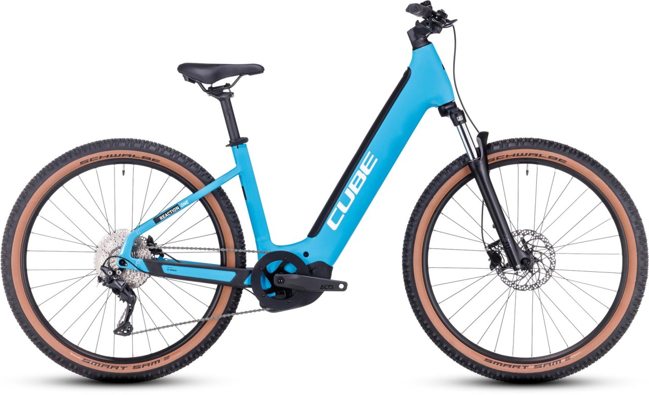 Cube Reaction Hybrid ONE 625 skyblue n white 2024 E Bike Hardtail MTB Easy Entry MHW